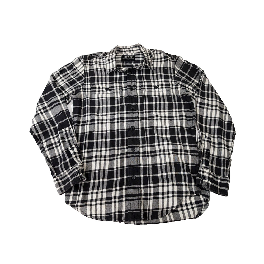 Filson Shirt Black Cream Plaid Cotton Scout Men's Size XS - Picture 7 of 7